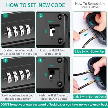 Сейф портативний з кодовим замком ORIA, вологостійкий, для відпочинку та офісу, чорний