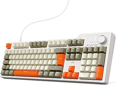 Механічна клавіатура NACODEX AK650 з регулюванням гучності та підсвічуванням. Ігрова клавіатура (Сірий, Бежевий, Оранжевий)