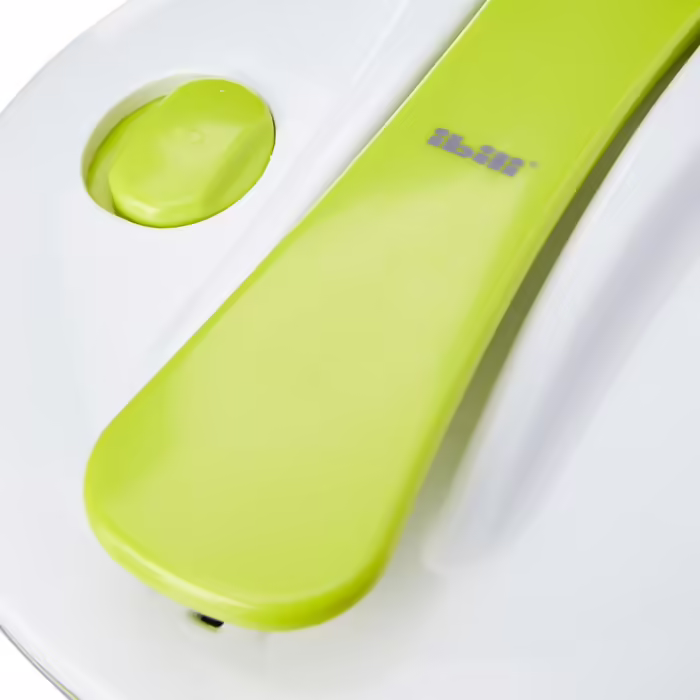 Ibili Salad Spinner with Pedal Function 24 cm, Stainless Steel, White/Green/Silver, (16 x 16 x 14 cm)
