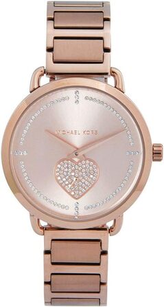 Жіночий наручний годинник Michael Kors Portia (37 мм, рожеве золото та глітер)