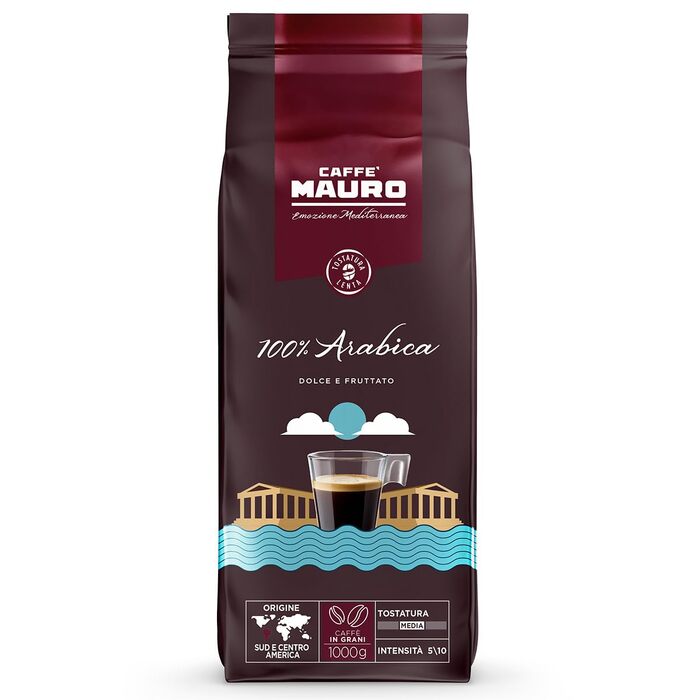 Кава в зернах Caffè Mauro Torrefazione 100% Арабіка, середній обсмаження, інтенсивність 5/10, Італія, 1 кг