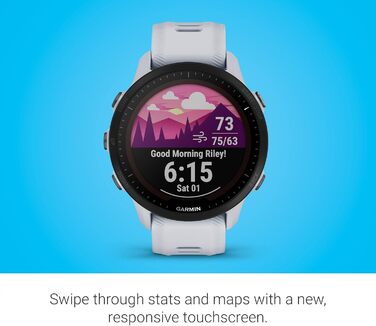 Garmin Forerunner 955 - GPS-годинник для триатлонів, бігу, з сонячною батареєю, білий