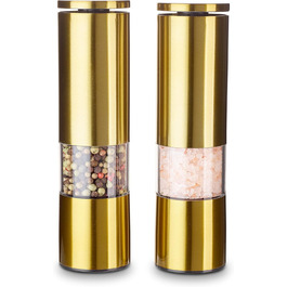 Набір для мелення перцю та солі Echtwerk (2 шт.), з нержавіючої сталі, ABS-керамічний механізм, ручний, для перцю, солі та чилі, Gold Edition