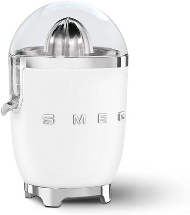 Електрична соковижималка для цитрусових Smeg CJF01PGEU, ручний прес, універсальний конус, 70 Вт, біла