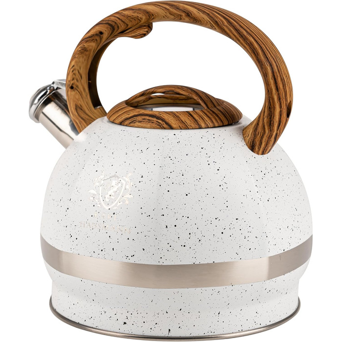 Чайник для води Induktion Karl Hausmann 3L з білого мармуру - автоматичний свисток, нержавіюча сталь, підходить для всіх типів плит