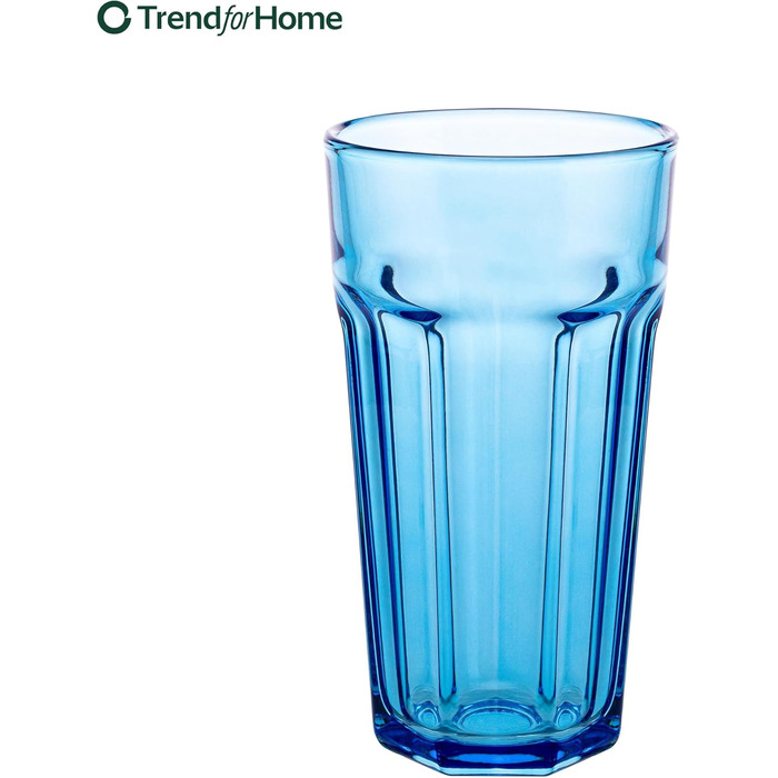 Gigi Rainbow Blast Mix Large Drinking Glasses 700 ml Cocktail Glasses, Set of 6 Iced Coffee Glasses, Large Long Drink Glasses XXL Colorful Glasses Lemonade Glasses Juice Glasses Smoothie Glasses