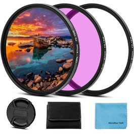 Набір фільтрів Fotover 62mm: UV, CPL, FLD - для Canon, Nikon, Sony, Pentax, Olympus, Fuji