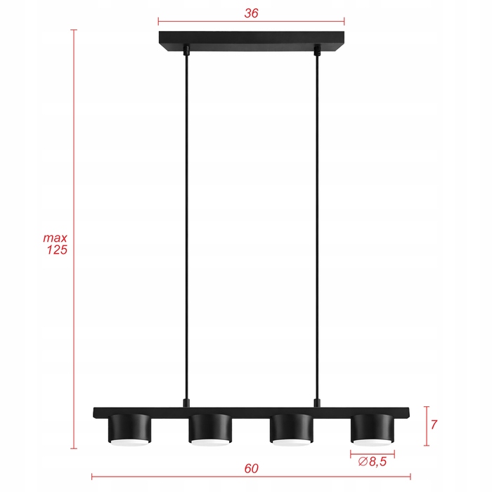 Стеля LED-світильник LEDLUX на 4 цоколі GX53