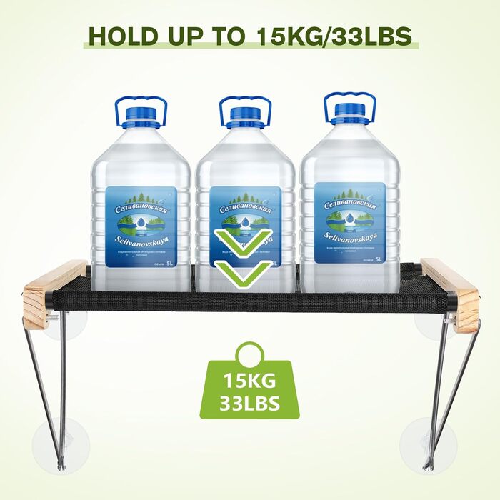 Ліжко-гамак для котів на вікно до 15 кг з масиву дерева та металу, 46 x 32 см