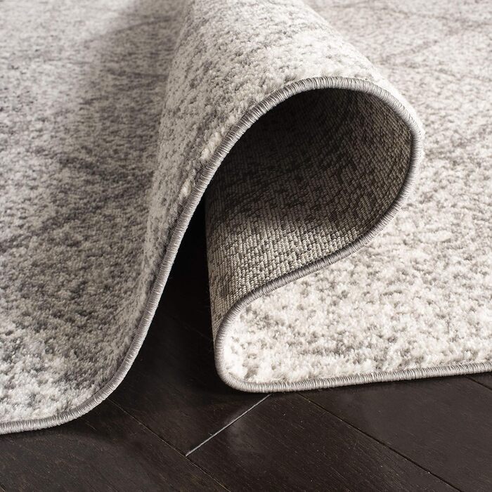 Килим SAFAVIEH Distressed для вітальні, їдальні, спальні - колекція Madison, короткий ворс, 155 x 229 см (сірий та слонова кістка)