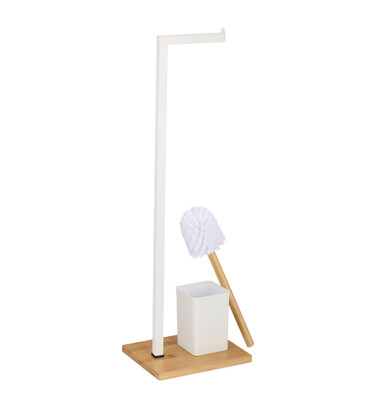 Relaxdays Toilet Set made of Bamboo & Stainless Steel