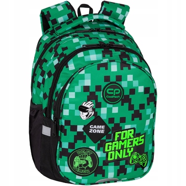 Багатовідсіковий шкільний рюкзак CoolPack, чорний з зеленим, 19 л