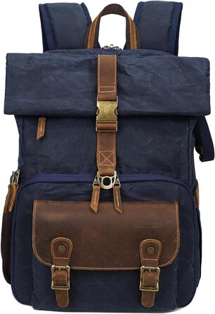 Рюкзак для фотокамери Vmokki Rolltop, водонепроникний, великий, з швидким доступом, антикрадіжний, з кріпленням для штатива, відділенням для ноутбука. Підходить для дзеркальних фотокамер та аксесуарів (Блакитний)