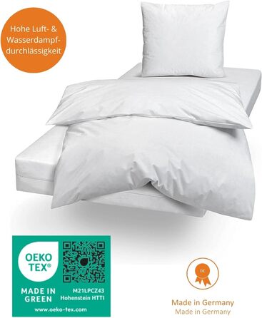 Sleepling Mattress Cover 90x200 cm, Evolon Encasing for Allergy Sufferers, Allergy & Anti-Mite Protection for House Dust Allergy Sufferers, Mattress Cover for Mattresses up to 20 cm, 95°C Washable, Made in Germany