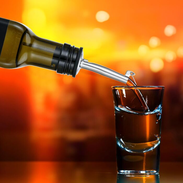 Наливайчики для пляшок Incutex з нержавіючої сталі (10 шт.) з клапаном та щіткою для чищення, стопор для масла, для олії, спиртних напоїв, вина, лікеру, оцту