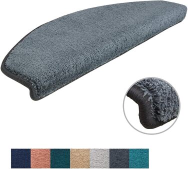 Сходинкові килимки Kettelservice-Metzker Sweet I: м'які, напівкруглі, 15 шт. (темно-сірий)
