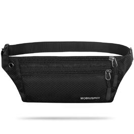 Спортивна бананка на пояс для жінок та чоловіків. Водонепроникна бананка-сумка для бігу, подорожей, кемпінгу, фітнесу та їзди на велосипеді. Чорна.