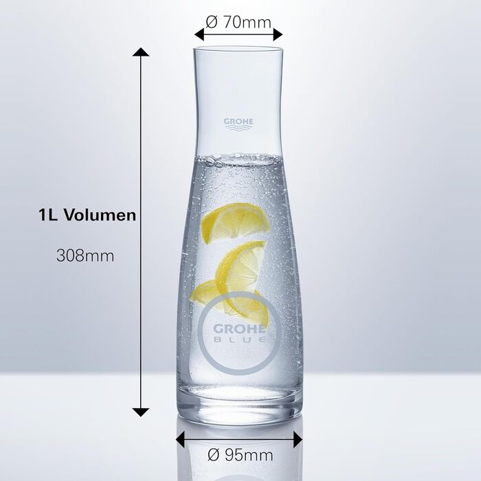 GROHE Blue Fizz Набір для газованої води, стартовий (3 рівні газування, без CO2 балончика, 1x 0,85л пляшка + засіб для чищення), 31943K00