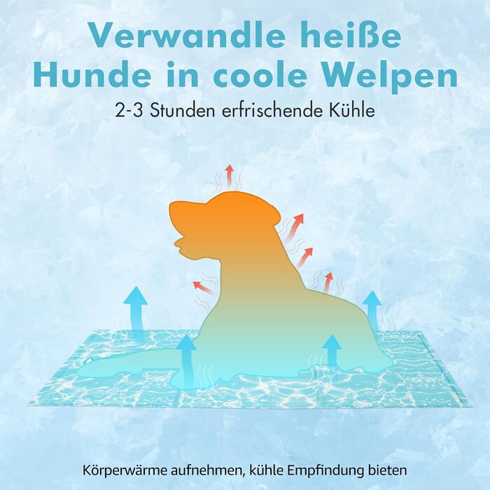 Pawtasy Cooling Mat for Dogs and Cats, Cooling Blanket for Dogs, Cooling Pad with Non-Toxic Gel, Self-Cooling Cooling Mat for Pets, Cooling Dog Mat - M 65 x 50 cm