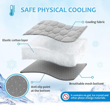 Килимок охолоджуючий для собак NIBESSER, самоохолоджуючий, літо, 100x70 см, сірий