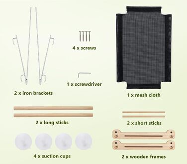 Ліжко-гамак для котів на вікно до 15 кг з масиву дерева та металу, 46 x 32 см