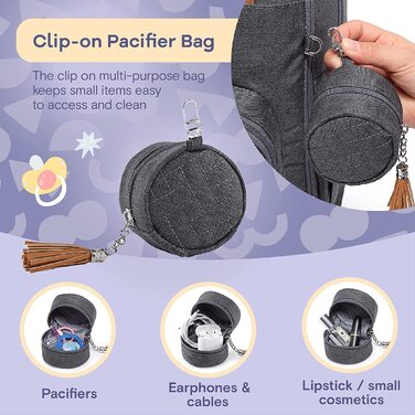 RUVALINO Baby Diaper Backpack Diaper Bag Backpack with Portable Changing Mat, Pacifier Holder, and Stroller Straps, Multifunctional Baby Bag for Mom and Dad, Dark Grey