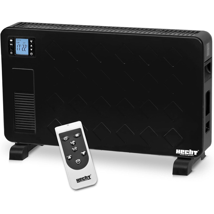 Електрична теплова батарея HECHT - Економна теплова батарея з 3 рівнями потужності, пультом дистанційного керування та термостатом