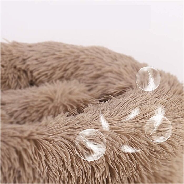 М'яке ліжко для собак Haoye, кругла подушка для домашніх тварин, ліжко для котів та собак Donut, зручне ліжко для собак, приємне на дотик (діаметр 50-120см / 7 розмірів), діаметр 60см (Хакі, 120см)