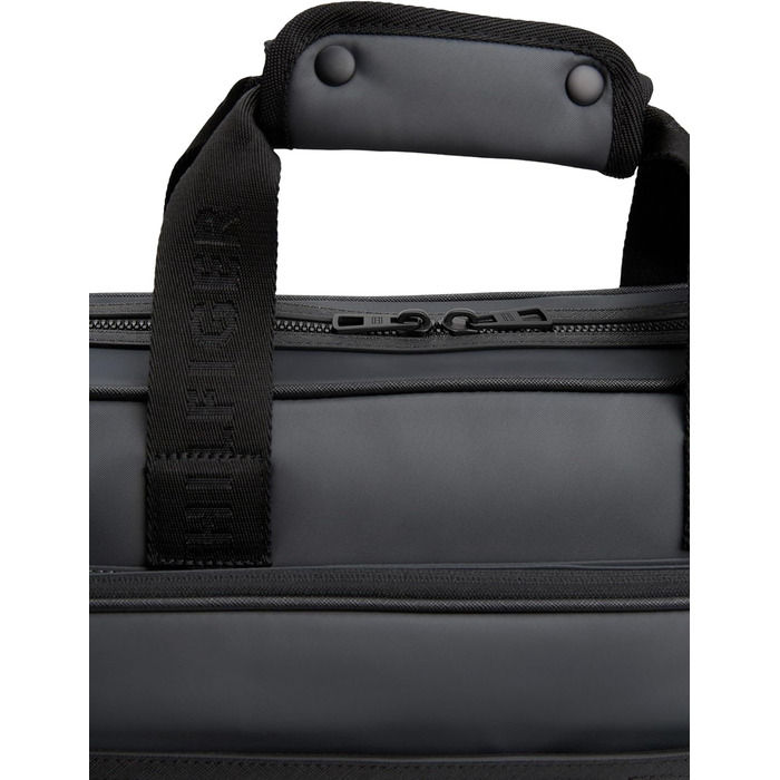 Сумка для ноутбука Tommy Hilfiger Repreve з ременем для візка, чорна (Black/Dark Grey)