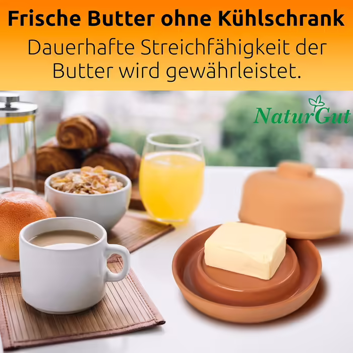 Mediterranean clay butter chiller - fresh butter without a refrigerator - butter dish/butter box without electricity, energy-saving, eco-friendly