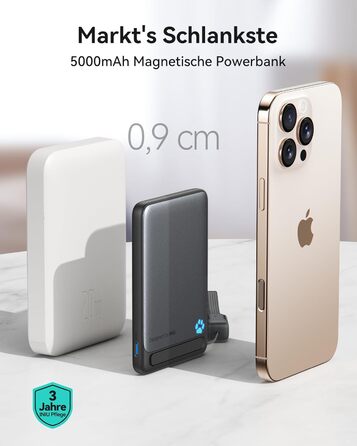 Power Bank INIU Magsafe 20W з ключовим ланцюжком та підставкою, 5000mAh (блакитний)
