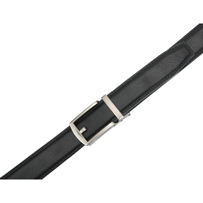 Чоловічий шкіряний ремінь на пряжці з автоматичним закриттям, 35 мм, білий, 130 см (E-schwarz)