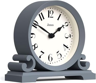 Салонний настільний годинник JONES CLOCKS, класичний подвійний дизайн, зелений, сучасний стиль для столу, полиці чи тумбочки (морський колір)