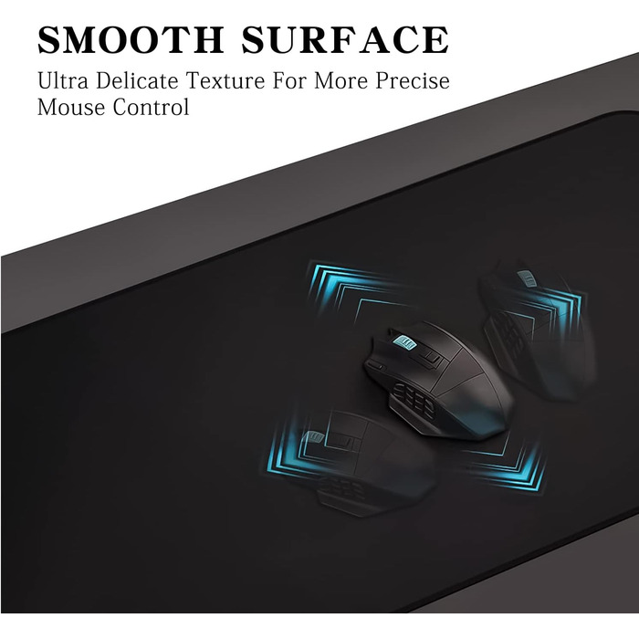 Килимок для миші ігровий RGB 800x300mm XXL, великий, з підсвічуванням 14 режимів, 7 LED кольорів, вологостійкий, антиковзкий, для комп'ютера PC, професійний, чорний