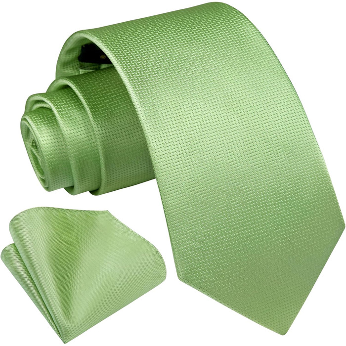 Краватка та нагрудна хустинка Enlision: класичний комплект для весілля, бізнесу та офіційних заходів (Salbei Grün)