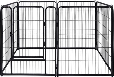 Вольєр для цуценят на 6 частин, 80 см, з 1 дверима та 5 фіксаторами, гнучкий та складаний, для дому та саду