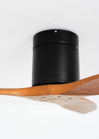 Вентилятор стельовий Windcalm M/Deckenventilator ABS з дистанційним керуванням, 40W, Ø132cm, тихий, з таймером (1-4 год), DC-двигун, літньо-зимовий режим, дерев'яний дизайн (без освітлення)