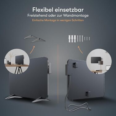 Інфрачервовий обігрівач BR Bringer 450W з Wi-Fi, термостатом та пультом, для дому та офісу (чорний)