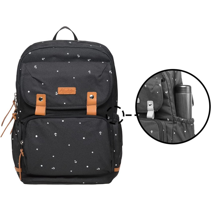 Жіночий рюкзак Kauko: студентський, для ноутбука, у дорогу, чорний (K8009)