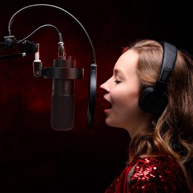 FIFINE K688 Тримач для мікрофона на підставці – кріплення для мікрофона з гнучким регулюванням, сумісний з FIFINE XLR/USB мікрофонами, з кабелеутримувачами, для запису звуку