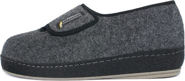 Чоловічі фетрові домашні тапочки Schawos 6064, теплі, з вовняним утеплювачем, неслизькі, на липучці, 41 EU, темно-сірі