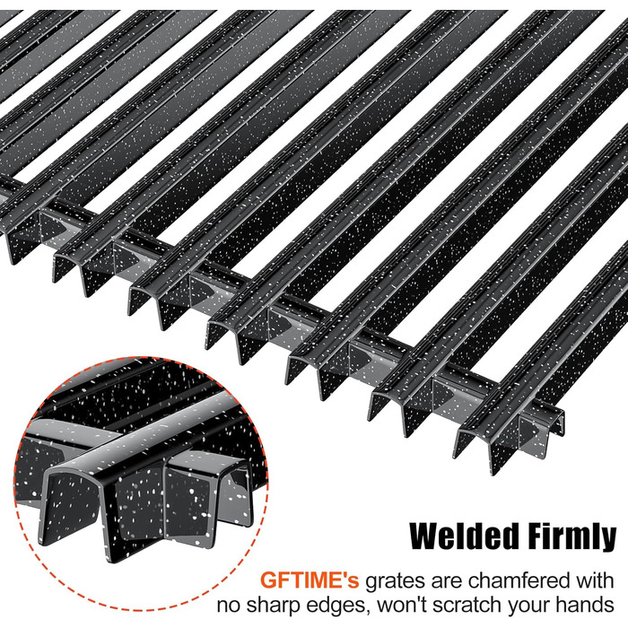GFTIME решітка для гриля 44x30 см, емальована, для Weber Spirit E-310/E-320/S310/S320/700/900, Genesis Silver/Gold/Platinum B/C, заміна 65906/7525/7526/7527