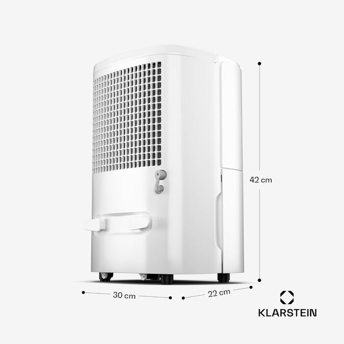 Електричний осушувач повітря Klarstein з функцією очищення, 10 л, білий