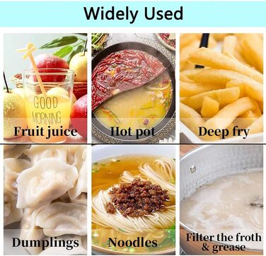 Набір з 3 шт. кельїв для зняття піни з нержавіючої сталі, високоякісні, фільтрувальні ложки, сито з дрібною сіткою, набір для кухні, 3 розміри, для зняття жиру та піни