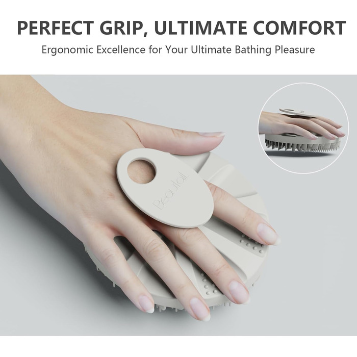 Силіконова мочалка для тіла Beautail, м'який скраб для чутливої шкіри, душова щітка, 1 шт. зірка