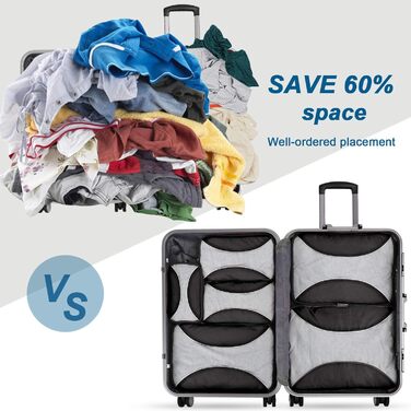 Органайзери для валізи G4Free, набір 6 шт (S+2M+2L+XL) - чорний, білий, сірий