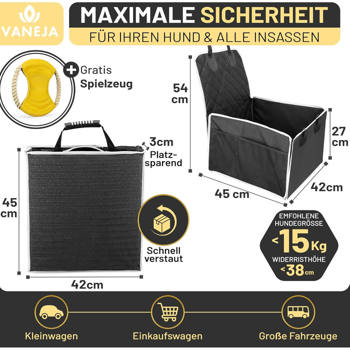 Автомобільний лежак для собак: безпечний, водовідштовхувальний, з посиленими стінками, сертифікований TÜV