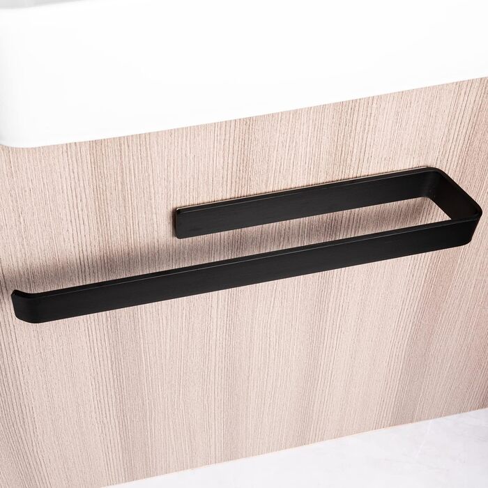 Тримач для рушників JS без свердління, чорний, 40 см