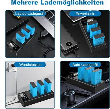 Набір акумуляторів Homesuit LP-E17 1400mAh 3шт. та зарядний пристрій LCD з USB для Canon EOS Rebel SL3, SL2, T8i, T7i, T6i, T6s, RP, M3, M5, M6, 200D, 77D, 750D, 760D, 800D, 8000D та інші моделі Canon