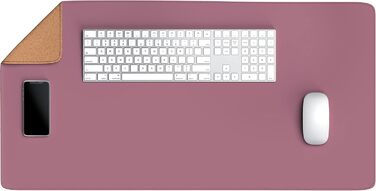 CSL Килимок для миші XXL на стіл з екошкіри та корка 800x400 мм - Чорний (C: Рожевий) - Для офісу та дому